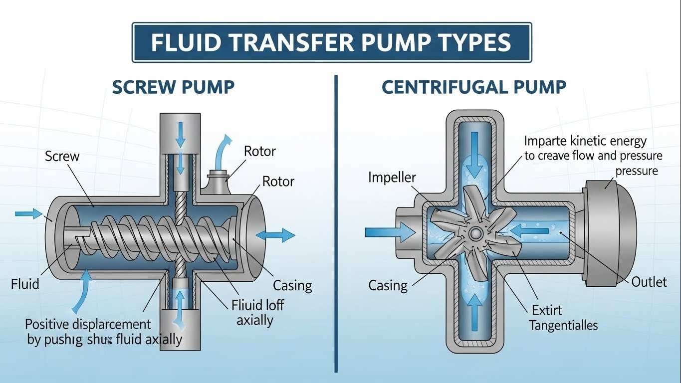 Differenza tra pompa a vite e pompa centrifuga: insegna a scegliere il giusto tipo di pompa per il trasferimento del fluido