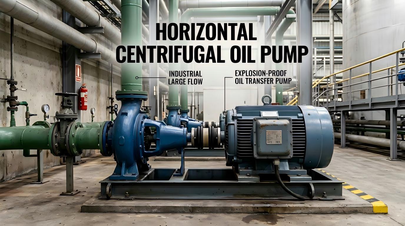 Pompa dell'olio centrifuga orizzontale Pompa di trasferimento dell'olio a prova di esplosione industriale a grande flusso
