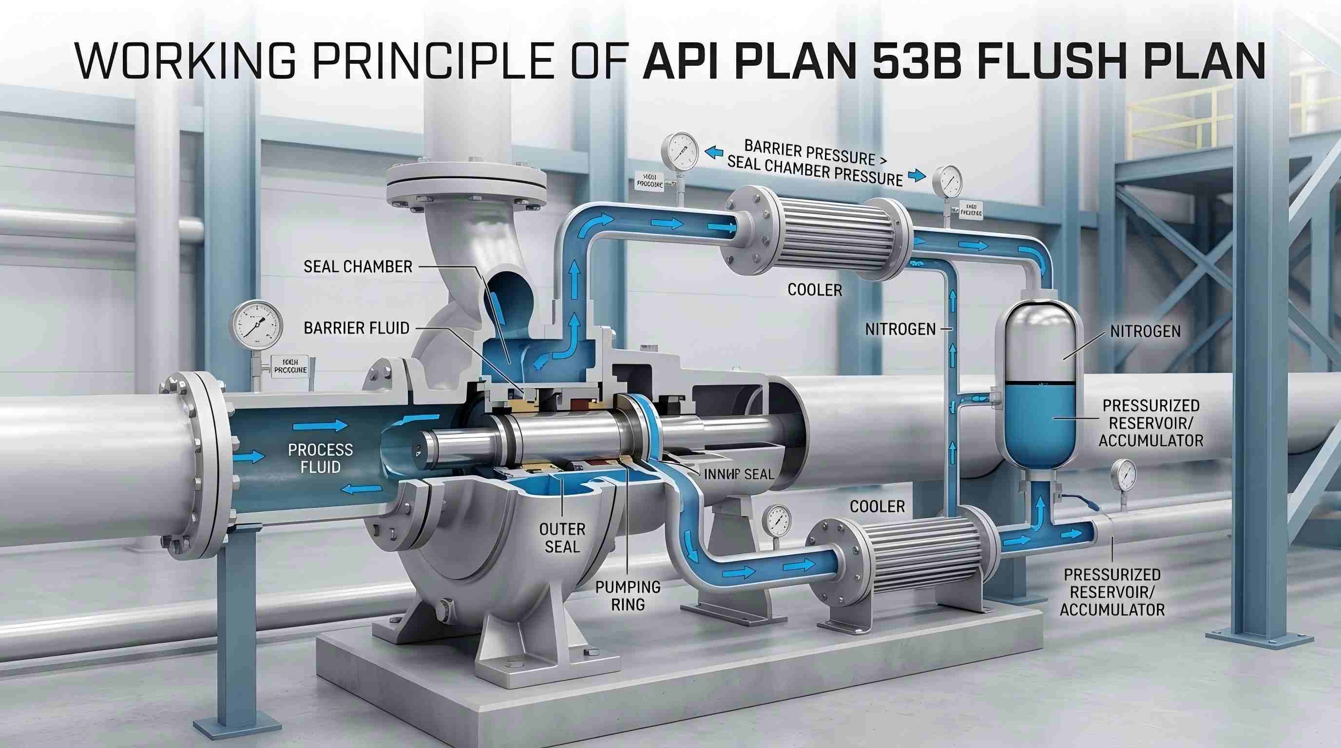 Principio di funzionamento del piano API PLAN 53B Flush Plan