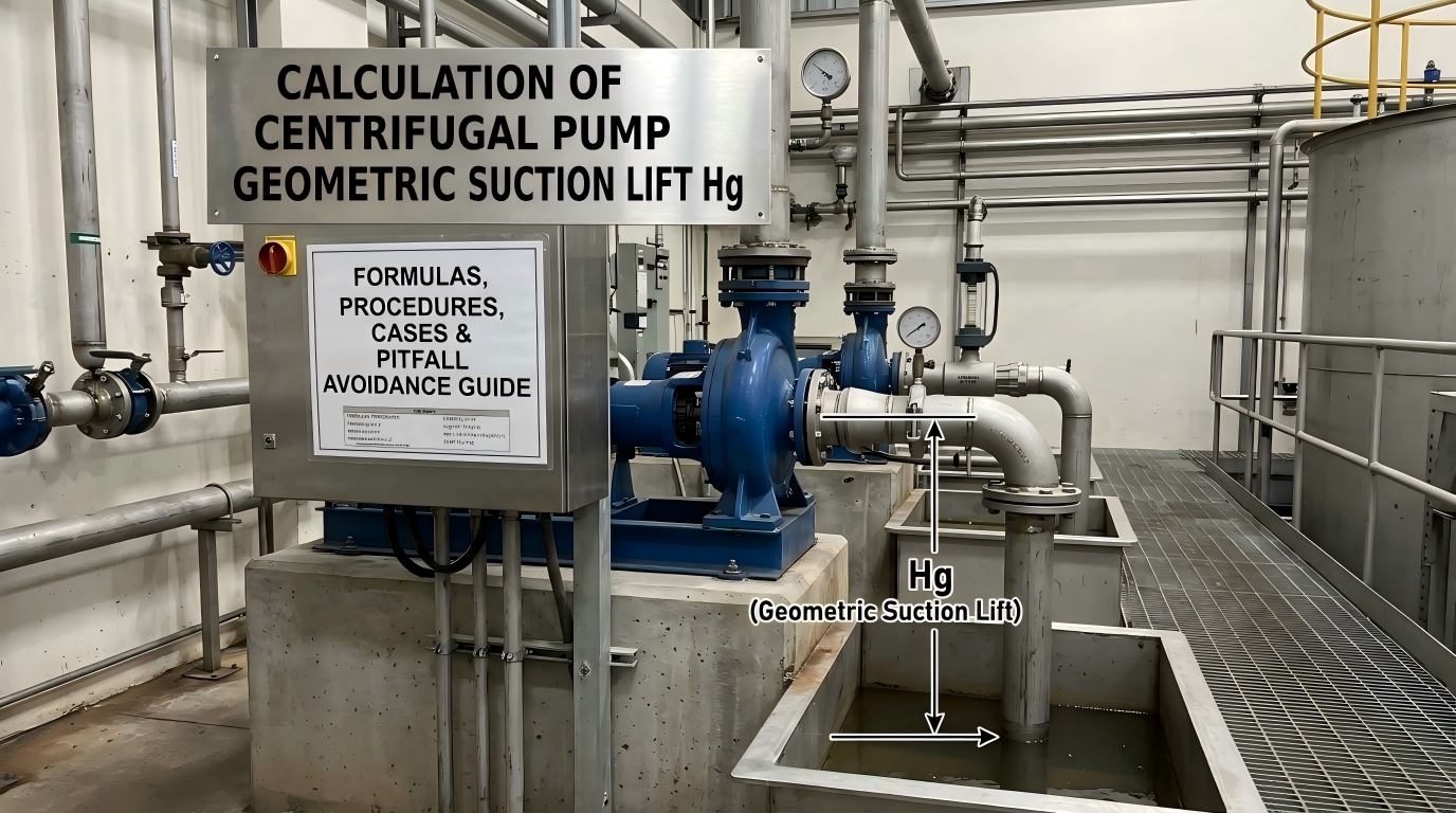 Calcolo dell'altezza di aspirazione geometrica Hg della pompa centrifuga: formule, procedure, casi e guida per evitare le trappole