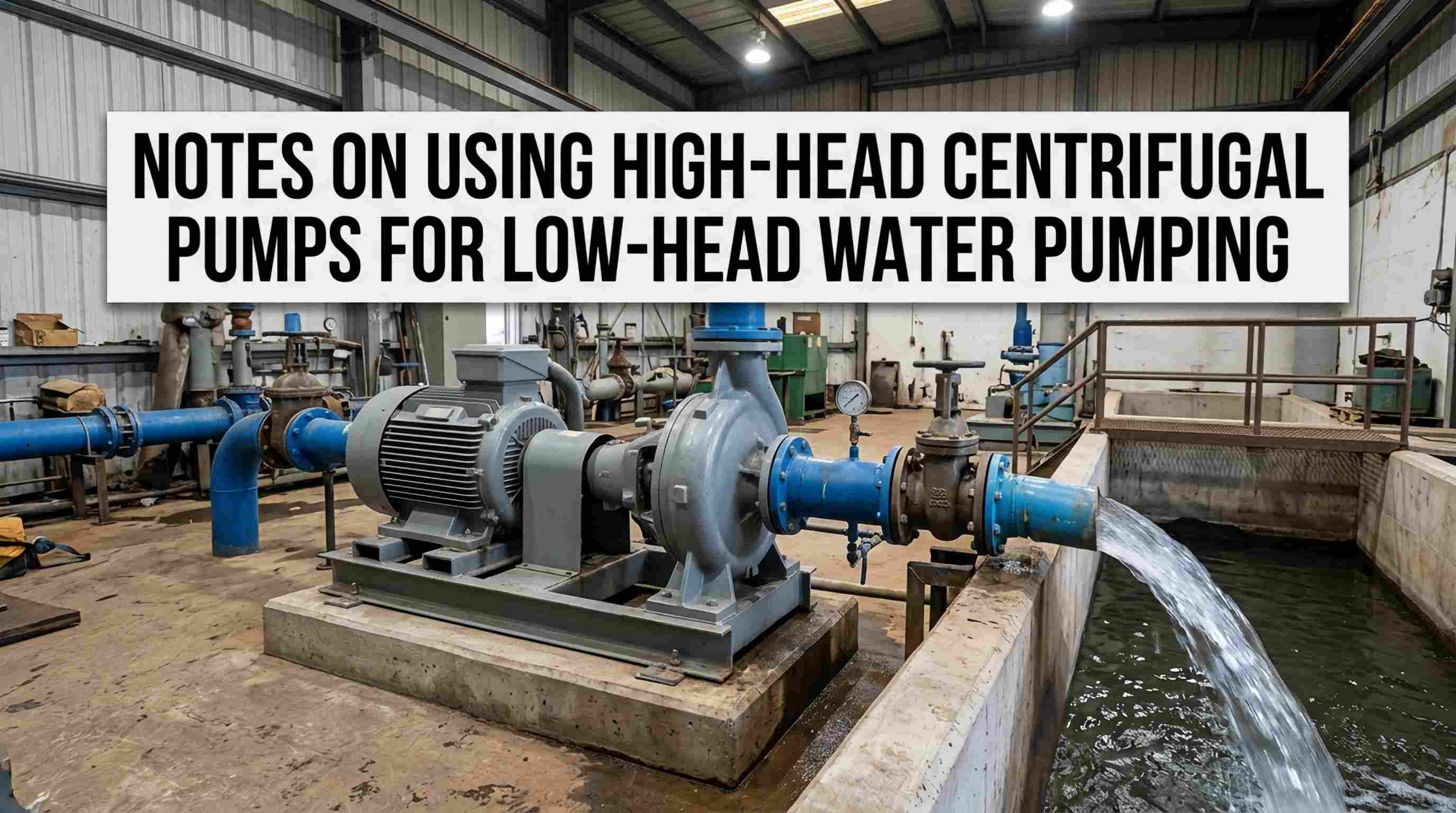 Note sull'utilizzo di pompe centrifughe ad alta prevalenza per il pompaggio di acqua a bassa prevalenza